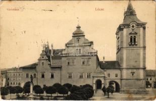 1911 Lőcse, Leutschau, Levoca; Városháza / town hall (EK) + "LŐCSE PÁLYAUDVAR d.e. LEVÉLFELADÁS"