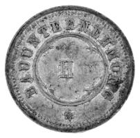 Pest ~1850. "Josef Meyer építőipari cége Pesten" kétoldalas ón bárca T:XF,VF ph, szennyező...