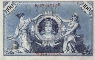 Német Birodalom / Császárság 1908. 100M (2x) piros pecséttel, egymás utáni sorszámokkal T:I