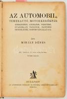 Mihály Dénes: Az automobil, teherautó, motorkerékpár szerkezete, kezelése, vezetése, gyakorlati tanácsok, hatósági rendeletek, soffőrvizsgálat stb. Bp.,(1927),Athenaeum, 368 p.+V t.(IV a, IV b.). Ötödik kiadás. Szövegközti illusztrációkkal. Kiadói illusztrált egészvászon-kötés, kopott borítóval, foltos lapokkal.