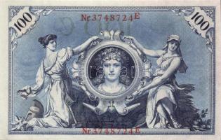 Német Birodalom / Császárság 1908. 100M (3x) piros pecséttel, egymás utáni sorszámokkal T:I