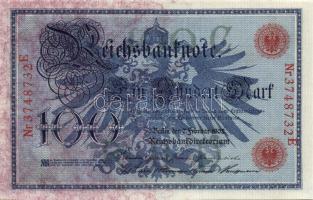 Német Birodalom / Császárság 1908. 100M (6x) piros pecséttel, egymás utáni sorszámokkal T:I