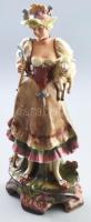 Lippelsdorf pásztor leány nagy méretű porcelán szobor, figura. Kézzel festett, jelzett, apró máz sérüléssel 43 cm