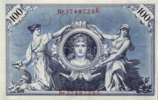 Német Birodalom / Császárság 1908. 100M (6x) piros pecséttel, egymás utáni sorszámokkal T:I