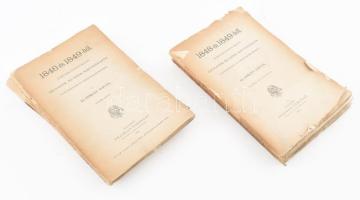 Görgey István, id.: 1848 és 1849-ből. Élmények és benyomások. Okiratok és ezek magyarázata. Tanulmányok és történelmi kritika. II-III. köt. [3 kötetben teljes, az I. hiányzik]. Bp., 1888, Franklin-Társulat, XII+698+(2) p.; XII+732+(4) p. Kiadói papírkötés, mindkét kötet sérült, szétesett állapotban.