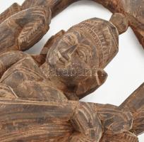 Sarasvati a művészetek istene. Faragott keményfa szobor 23 cm