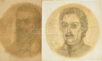 Varga Mátyás (1910-2002): Az 1965-ben lebontott Nemzeti Színház I. em. cukrászda fríz emblémái, 7 db...