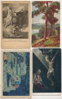 21 db RÉGI művészeti motívum képeslap vegyes minőségben / 21 pre-1945 art motive postcards in mixed ...