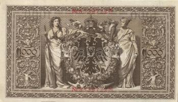 Német Birodalom / Császárság 1910. 1000M (9x) egymás utáni sorszámokkal T:II+ egyszer hajtva, törve ...