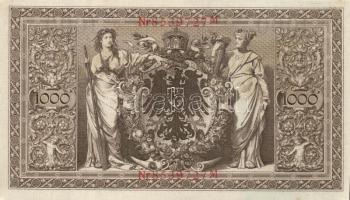 Német Birodalom / Császárság 1910. 1000M (9x) egymás utáni sorszámokkal T:II+ egyszer hajtva, törve ...