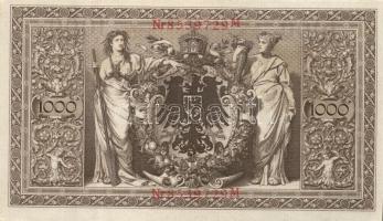 Német Birodalom / Császárság 1910. 1000M (9x) egymás utáni sorszámokkal T:II+ egyszer hajtva, törve ...