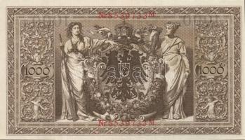 Német Birodalom / Császárság 1910. 1000M (9x) egymás utáni sorszámokkal T:II+ egyszer hajtva, törve ...