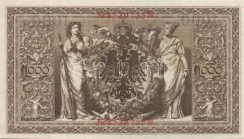 Német Birodalom / Császárság 1910. 1000M (9x) egymás utáni sorszámokkal T:II+ egyszer hajtva, törve ...