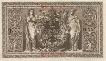 Német Birodalom / Császárság 1910. 1000M (9x) egymás utáni sorszámokkal T:II+ egyszer hajtva, törve ...