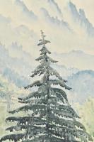 Kudelász Károly (1896-1973): Erdélyi táj. Akvarell, papír, jelezve balra lent, hátoldalán a művész p...