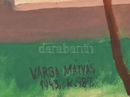 Varga Mátyás (1910-2002): Kolozsvári Nemzeti Színház, 1943. Tempera, papír, jelezve jobbra lent, 46x...