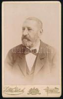 cca 1890 Zichy Antal (1823-1898) politikus portréja, keményhátú fotó Elbl és Pietsch budapesti műterméből, 10,5×6,5 cm