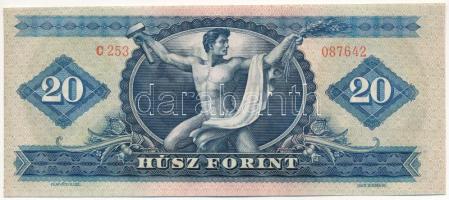 1965. 20Ft "C 253 087642", elcsúszott nyomattal T:UNC /
Hungary 1965. 20 Forint "C 2...