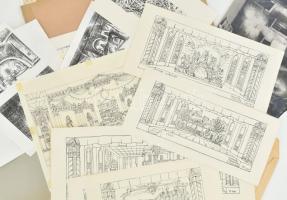 cca 1950-84 Varga Mátyás (1910-2002): díszlettervek és azokhoz felhasznált fotók gyűjteménye, össz k...