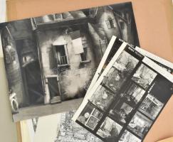 cca 1950-84 Varga Mátyás (1910-2002): díszlettervek és azokhoz felhasznált fotók gyűjteménye, össz k...