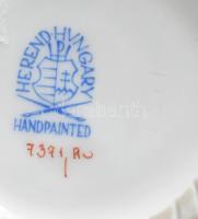 Herendi Rotschild mintás fonott tálka. Kézzel festett, jelzett, hibátlan. d: 12,5 cm