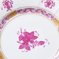 Herend Apponyi purpur mintás szendvicses készlet. Jelzett, kézzel festett, hibátlan, tálca 36x15 cm,...