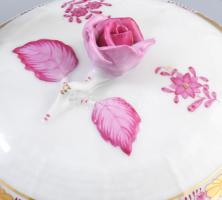 Herend Apponyi purpur mintás kávés készlet. Jelzett, kézzel festett, hibátlan, teljes