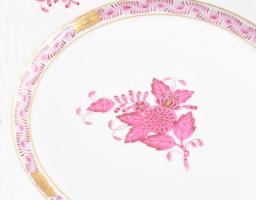 Herend Apponyi purpur mintás 6 darab süteményes tányér. Jelzett, kézzel festett, hibátlan, d: 20,5 c...