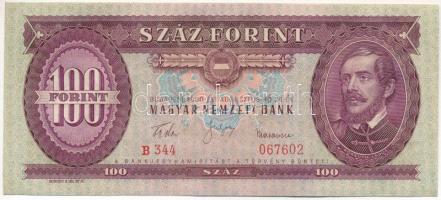 1960. 100Ft &quot;B 344 067602&quot; T:UNC / Hungary 1960. 100 Forint &quot;B 344 067602&quot; C:UNC Adamo F30