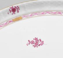 Herend Apponyi purpur mintás tortatál. Jelzett, kézzel festett, hibátlan, d: 37 cm