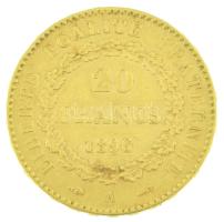 Franciaország 1896A 20Fr Au (6,44g/0.900) T:XF /
France 1896A 20 Francs Au (6,44g/0.900) C:XF 
Kra...
