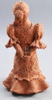 Illár Erzsébet (1940-): L6nyka, hátra tett kézzel. Terrakotta szobor, jelzett m: 24 cm