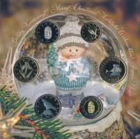 2019. 5Ft-200Ft (6xklf) forgalmi sor + "Boldog Karácsonyt" Cu-Zn emlékérem, dísztokban T:P...