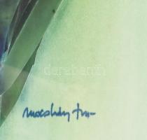 Macskássy Izolda (1945-2021): Virágok (cím nélkül). Selyemkollázs, vegyes technika, jelezve jobbra l...