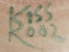 Kiss Roóz Ilona (1920-2010): Anya gyermekével. Mázas kerámia, kézzel festett. Jelzett, hibátlan m: 3...