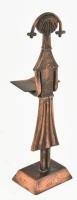 Percz János (1920-2000): Éneklő lány. Bronz plasztika. m: 26 cm, Jelzés nélkül
