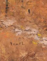 Pántl László (1943-): Erdei tó. Olaj, vászon, jelzett. Dekoratív, sérült fakeretben, 50x90 cm. KIZÁR...