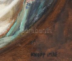 Knopp Imre (1867-1945): Női portré (Gombaszögi Ella?). Olaj, vászon, jelzett, hátoldalán régi kiállí...