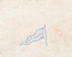 S.S. Belle of Dunkerque angol gőzhajóról származó fajansz tálaló tál. A hajó emblémájával. Máz alatt...