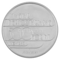 1989. 500Ft Ag "XVI. Téli Olimpia - Albertville 1992" jelzett próbaveret-tervezet kapszulá...