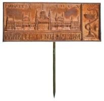 1963. Budapest - Winkler Centenárium bronz kitűző (18x43mm) T:AU