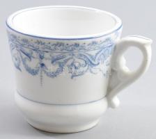 Antik Oblatt J(úlia) Hódmezővásárhely jelzett vastagüveg kávéházi bögre, kopással, m: 7 cm