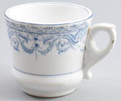 Antik Oblatt J(úlia) Hódmezővásárhely jelzett vastagüveg kávéházi bögre, kopással, m: 7 cm