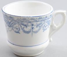 Antik Oblatt J(úlia) Hódmezővásárhely jelzett vastagüveg kávéházi bögre, kopással, m: 7 cm