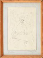 Pátzay Mária (1944-2017): Elmúlás. Tus, papír. Jelezve jobbra lent. Üvegezett fakeretben. 22x16 cm