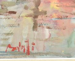 Bánfi jelzéssel: Horgász. Olaj, karton. 22x32 cm. Keretben