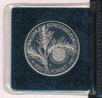 1981. 100Ft Ni "FAO I. - Világélelmezési nap" fekete műbőr tokban, tanúsítvánnyal T:PP kar...