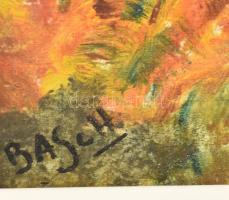 Basch jelzéssel: Őszi táj. Olaj, fa. Sérült. 25,5x35,5 cm. Fakeretben