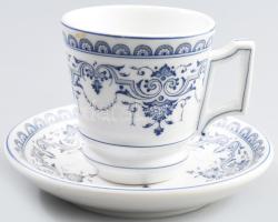 Antik masszív porcelánfajansz kávés csésze alátéttel. Matricás, jelzés nélkül, hibátlan