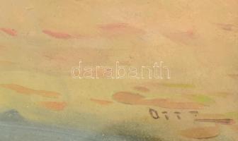 Ott Zoltán (1881-?): Piac. Olaj, karton. Jelezve jobbra lent. 30x40 cm. Dekoratív, üvegezett, régi f...